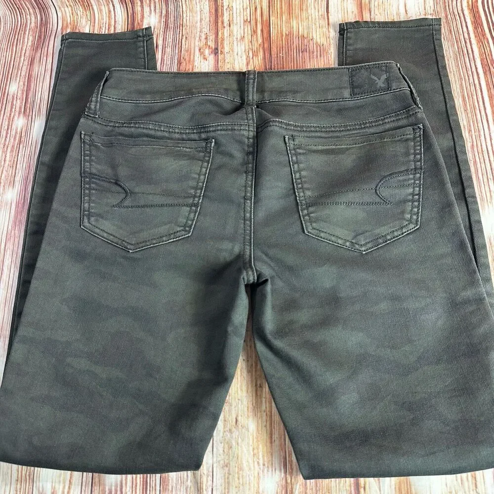 American Eagle JEGGING Womens Size 2 Army Camo Low Rise Jeans Denim Pants 27x29 - Picture 4 of 10